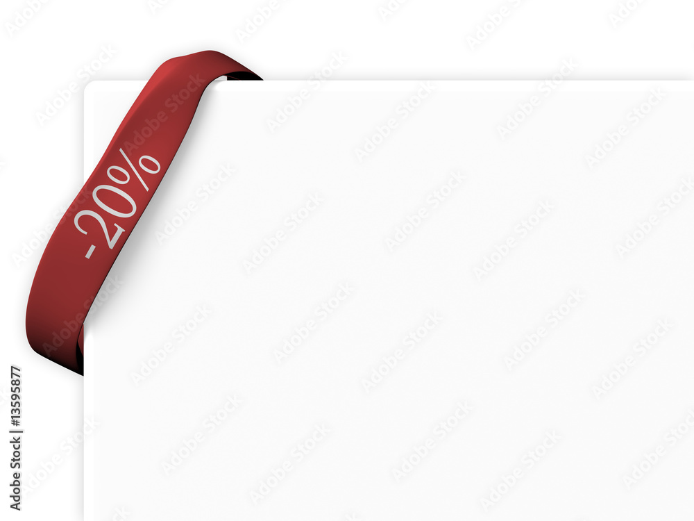 White blank box with a discount sign White blank box with a discount sign