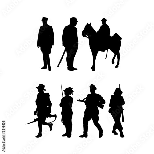 vector silhouette for cavalry army