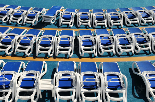 Sun Loungers On Cruise Deck