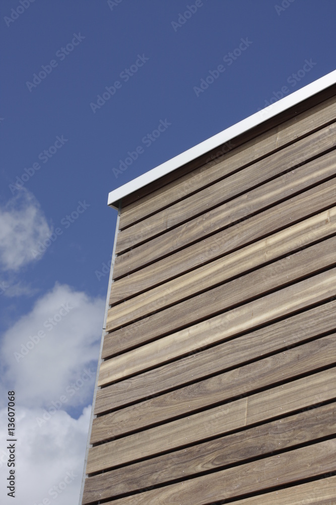 Wooden bardage on a new house