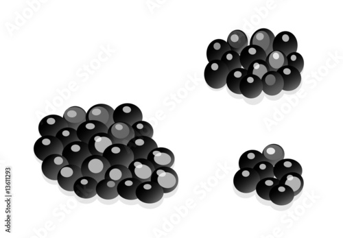Appetizing black caviar isolated on white background