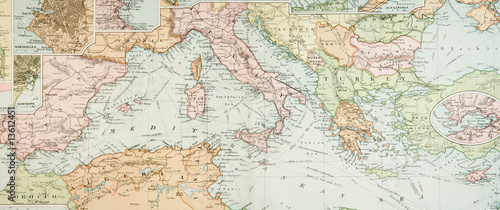 Panoramic Antique Map photo