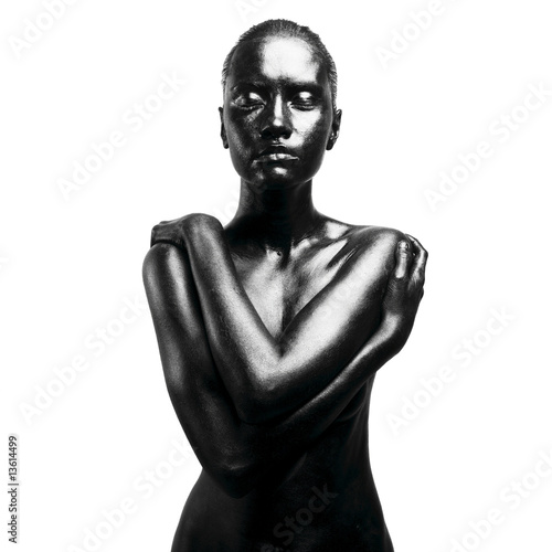 Bild auf Leinwand Made up black woman