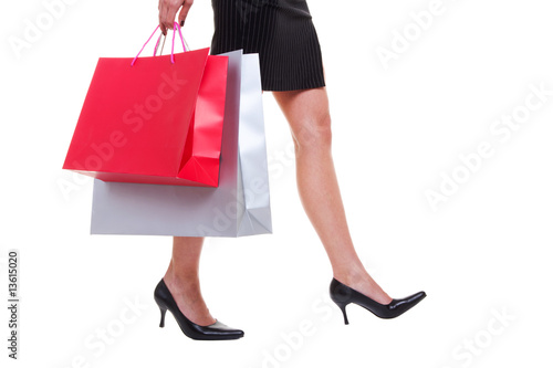 Legs and shopping bags