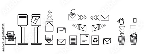 icônes courriers, mails