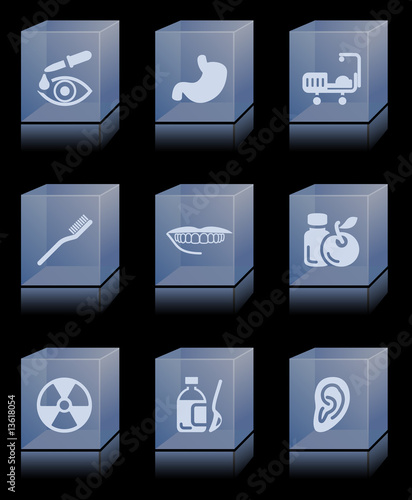 Glass bricks with icons 15