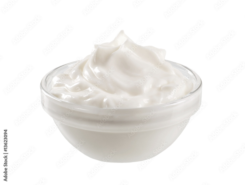 Bowl of white yogurt Bowl of white yogurt