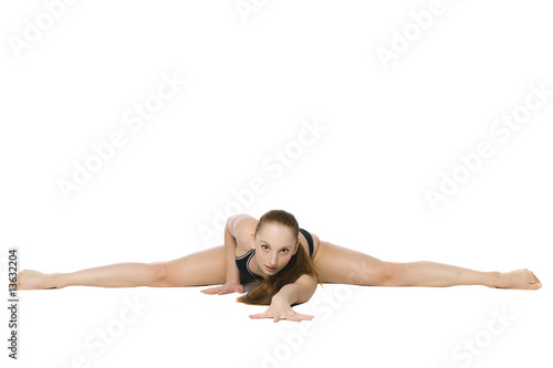 Fitness girl stretching