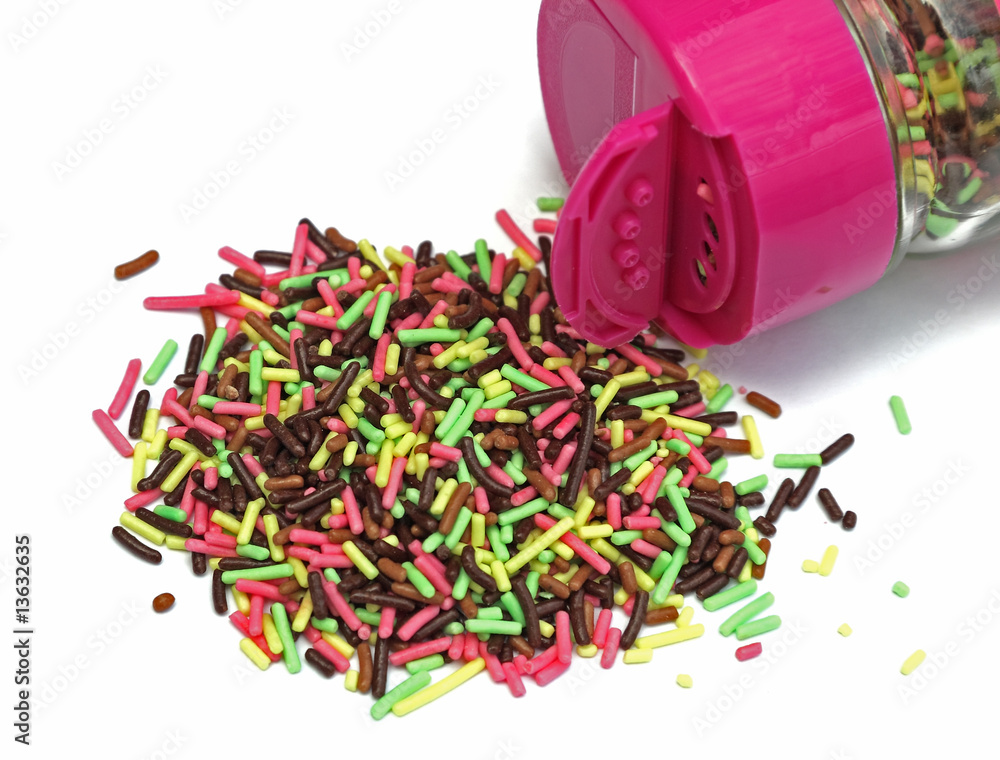 vermicelles colorés en sucre pour pâtisserie Stock Photo