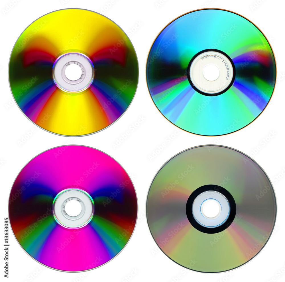 Set of compact disk isolated on white background Set of compact disk isolated on white background