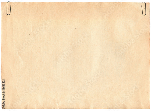 Vintage old paper texture with clips to background