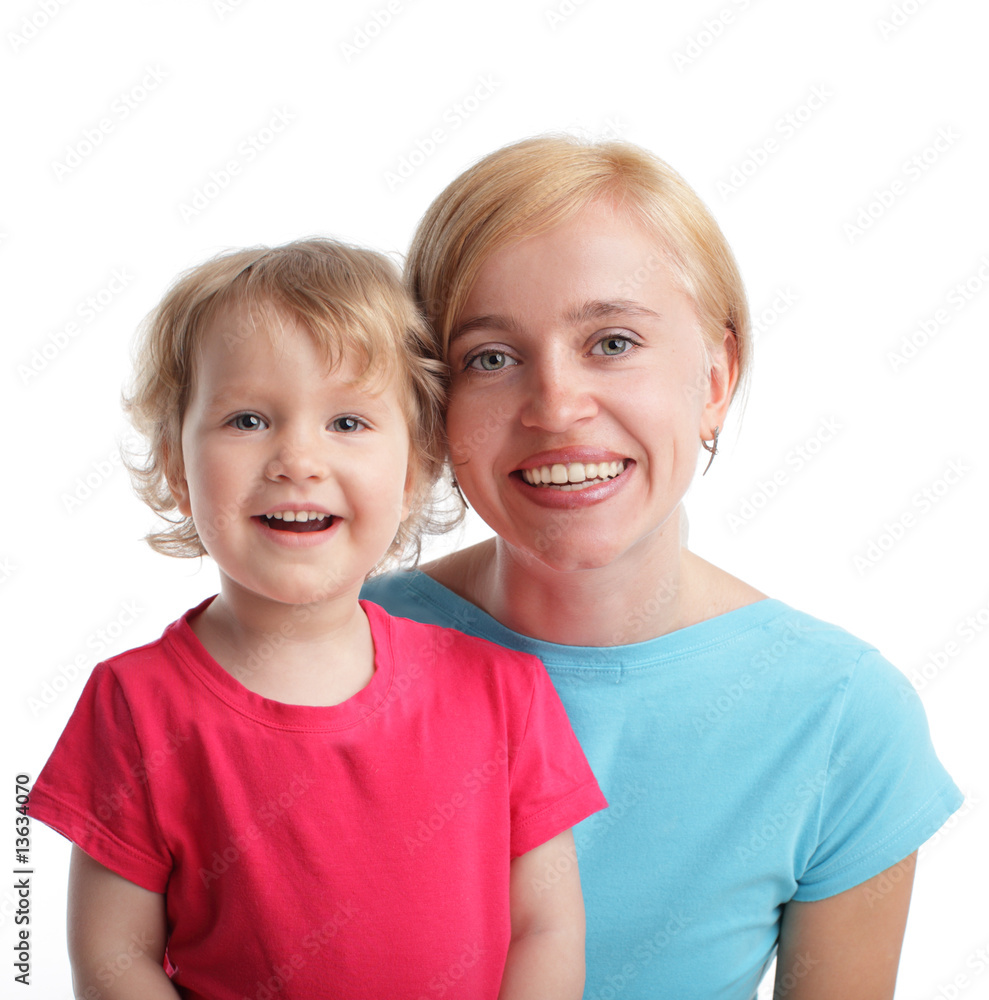 Beautiful and happy mother with daughter Beautiful and happy mother with daughter