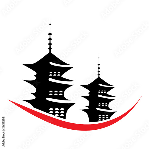 vector pagoda illustration #13639294