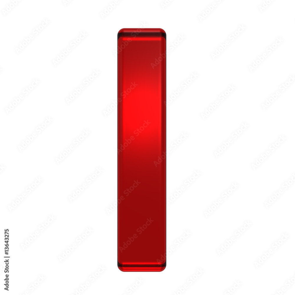 One letter from ruby alphabet set, isolated on white. One letter from ruby alphabet set, isolated on white.