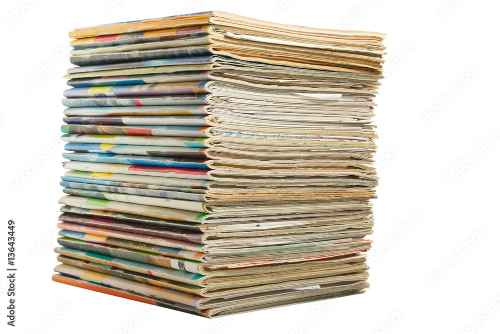 Heap of Multi-coloured Old Magazines Stock Photo - Image of objects, close:  7385910
