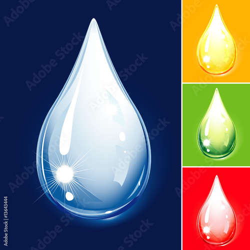 Set Of Colored Drops