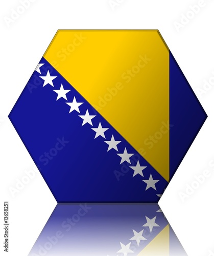 bosnie drapeau hexagone bosnia flag photo