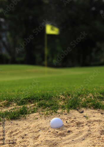 golf ball in sandbunker