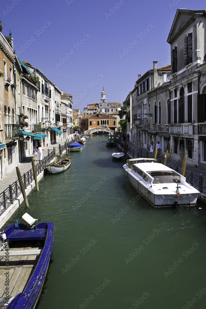 Venice channel with  boats