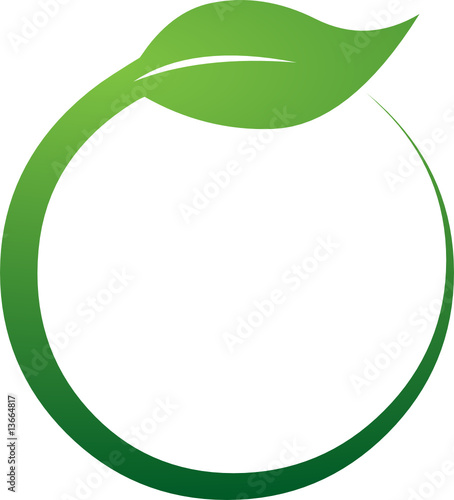 Circular Green Leaf Logo Icon