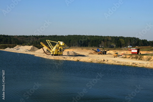 0pen crushed rocks and gravel quarry photo