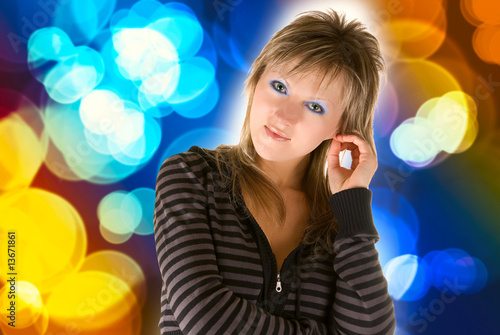 girl on color light background