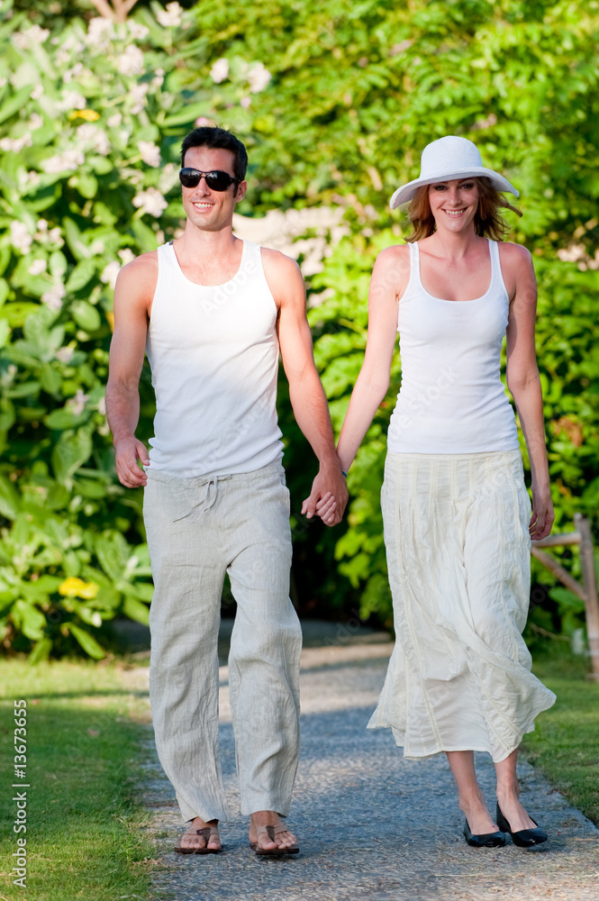 Walking through the resort