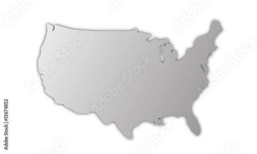 united states USA map with shadow vector
