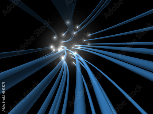In flow of glowing fiber