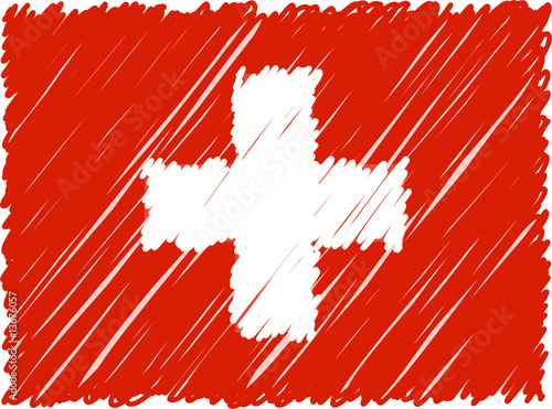 drapeau de la suisse griffonné