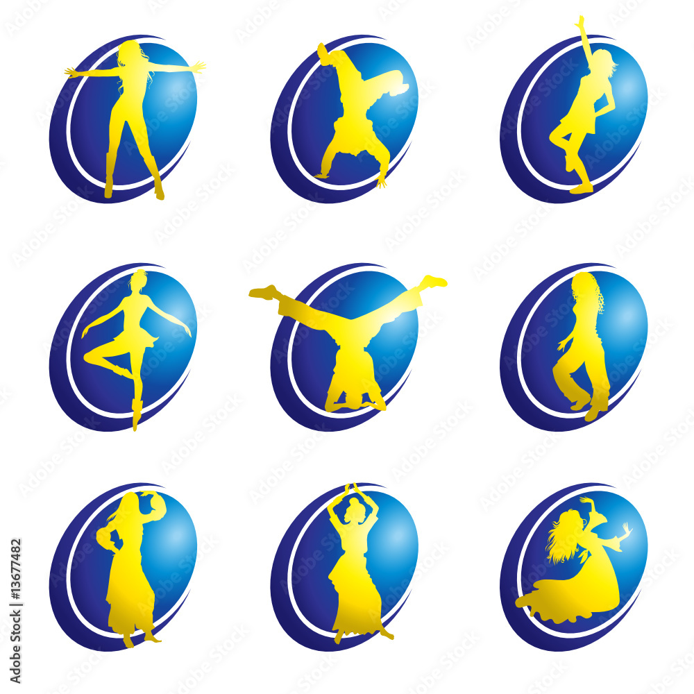 Vector set of dance web icons Vector set of dance web icons