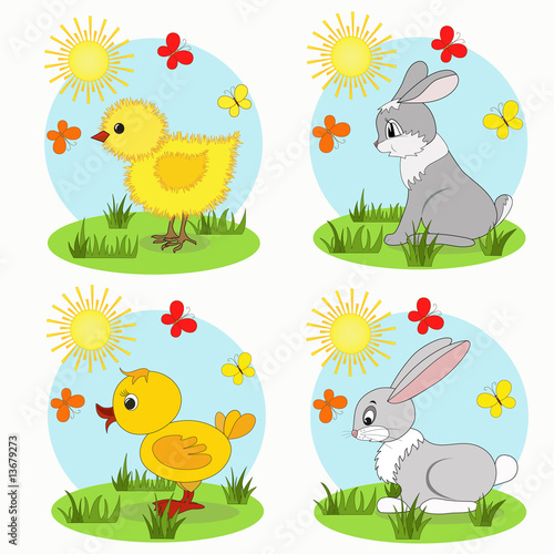 Cartoon animals set