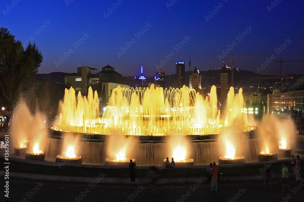 Obraz premium The famous Montjuic Fountain in Barcelona.Spain.