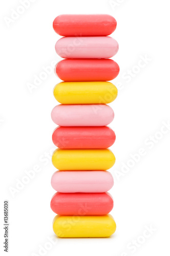 Stack of soap isolated on the white