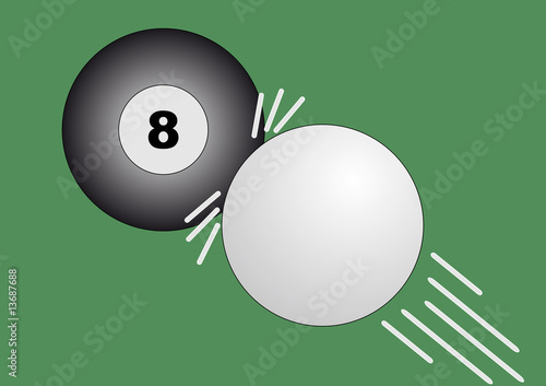billiard balls in movement