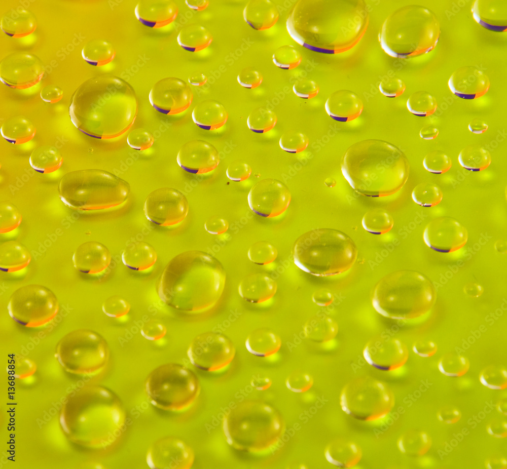 colored drops on the surface
