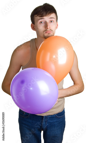 young sad men with balloons © vikiri