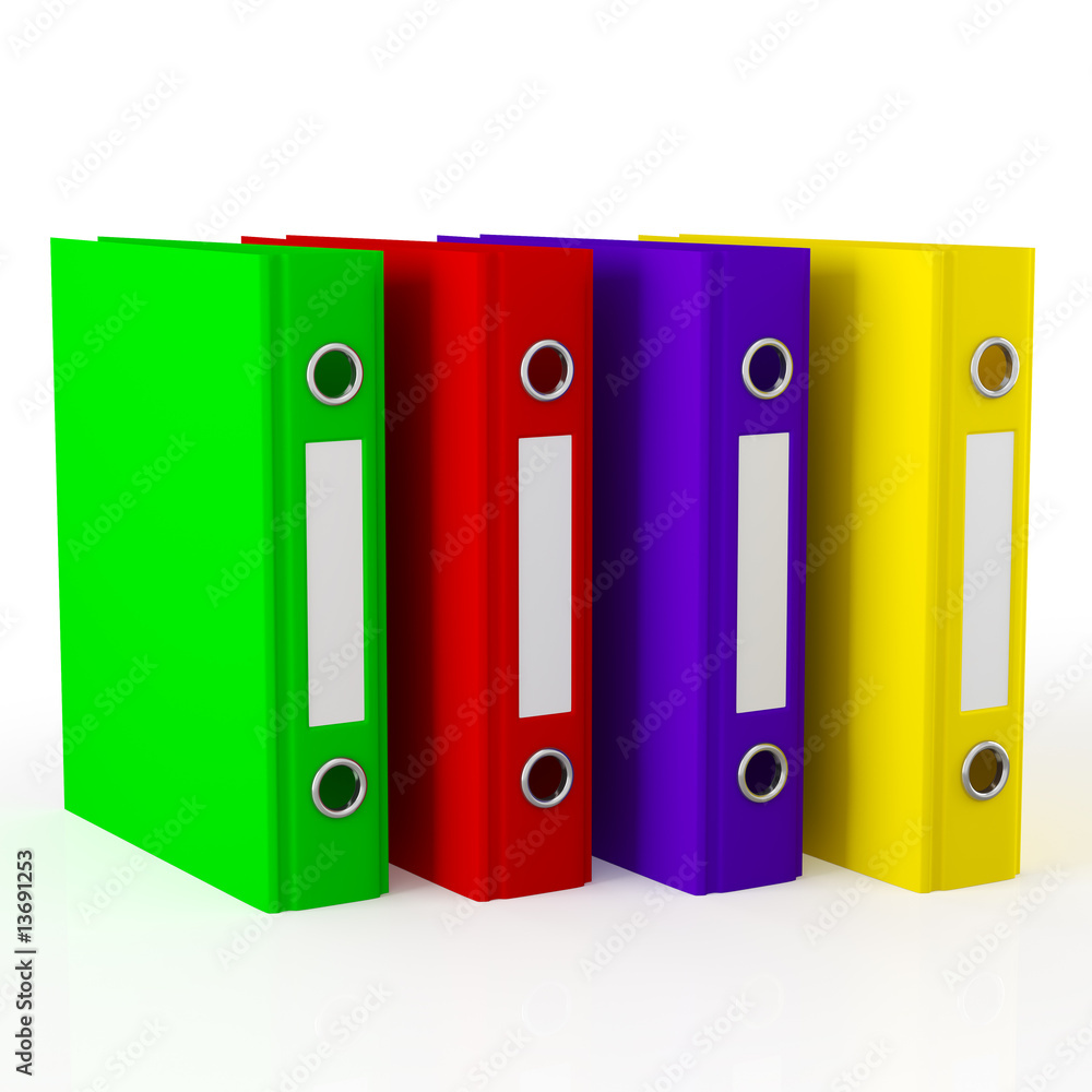 Row of ring binders Row of ring binders