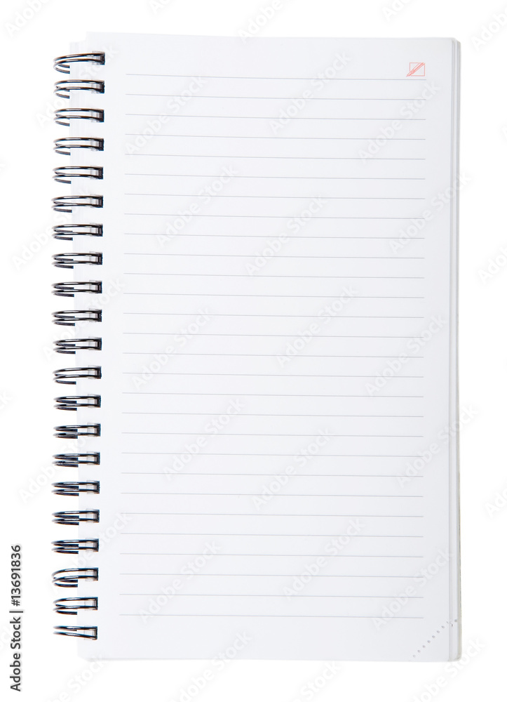 Open spiral lined notebook Open spiral lined notebook