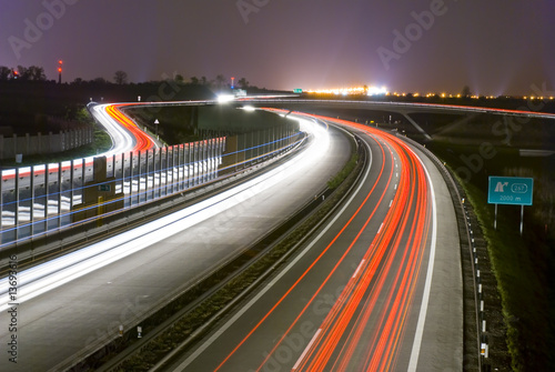 Night highway - long exposure - light lines