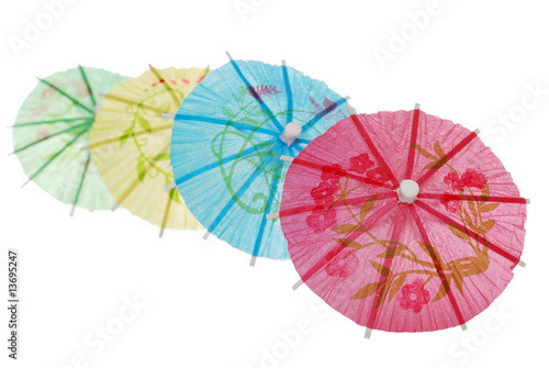 Asian umbrella in a row