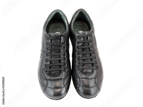 Men's leather sneakers. Isolated