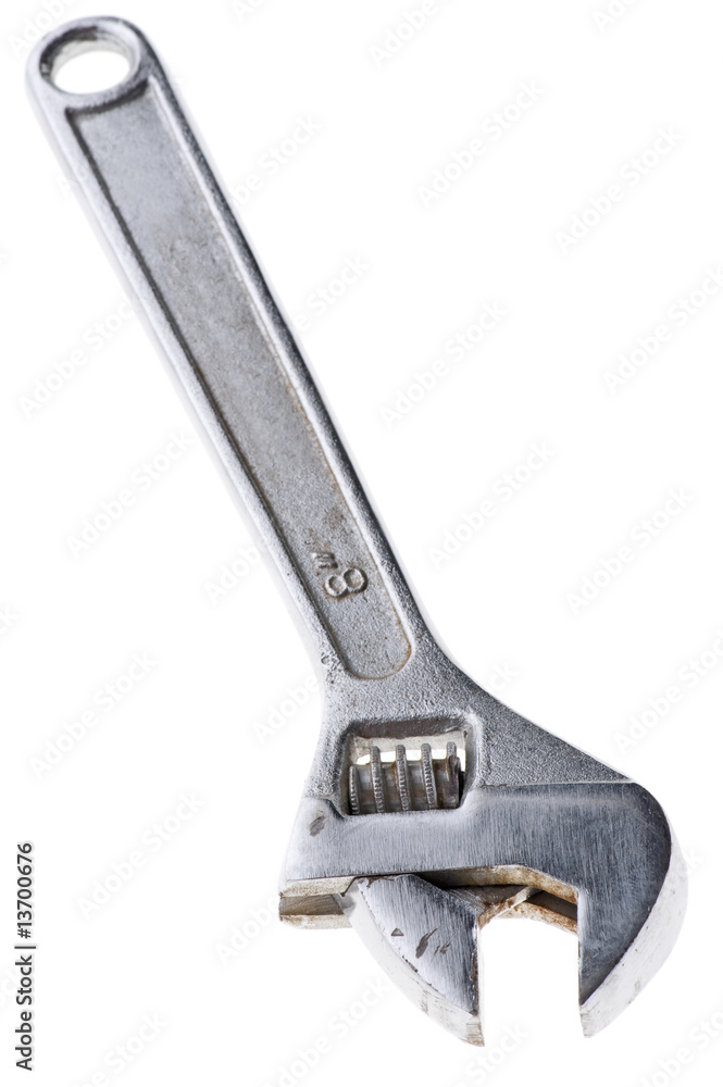 adjustable spanner closeup on white adjustable spanner closeup on white