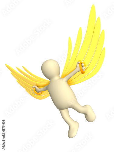 3d person, flying on wings photo