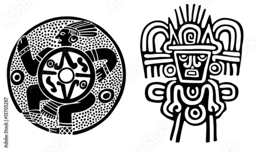 Fantastic animals and birds of Aztecs