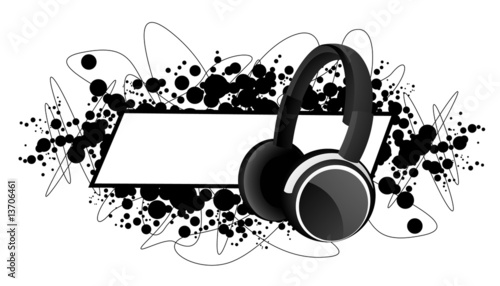 Frame with headphones