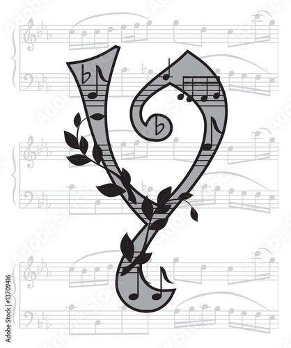 Letter with music