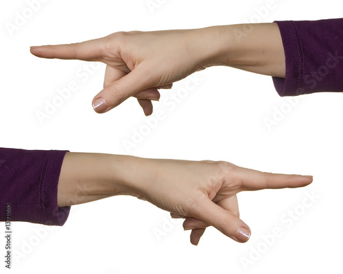 Fotografia Female hand on a white