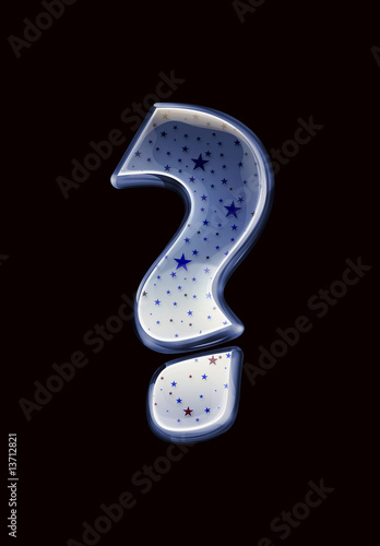 Ultra High quality blue glass alphabet characters