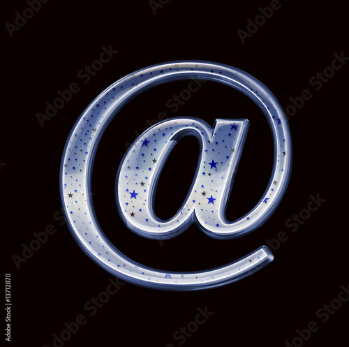 Ultra High quality blue glass alphabet characters